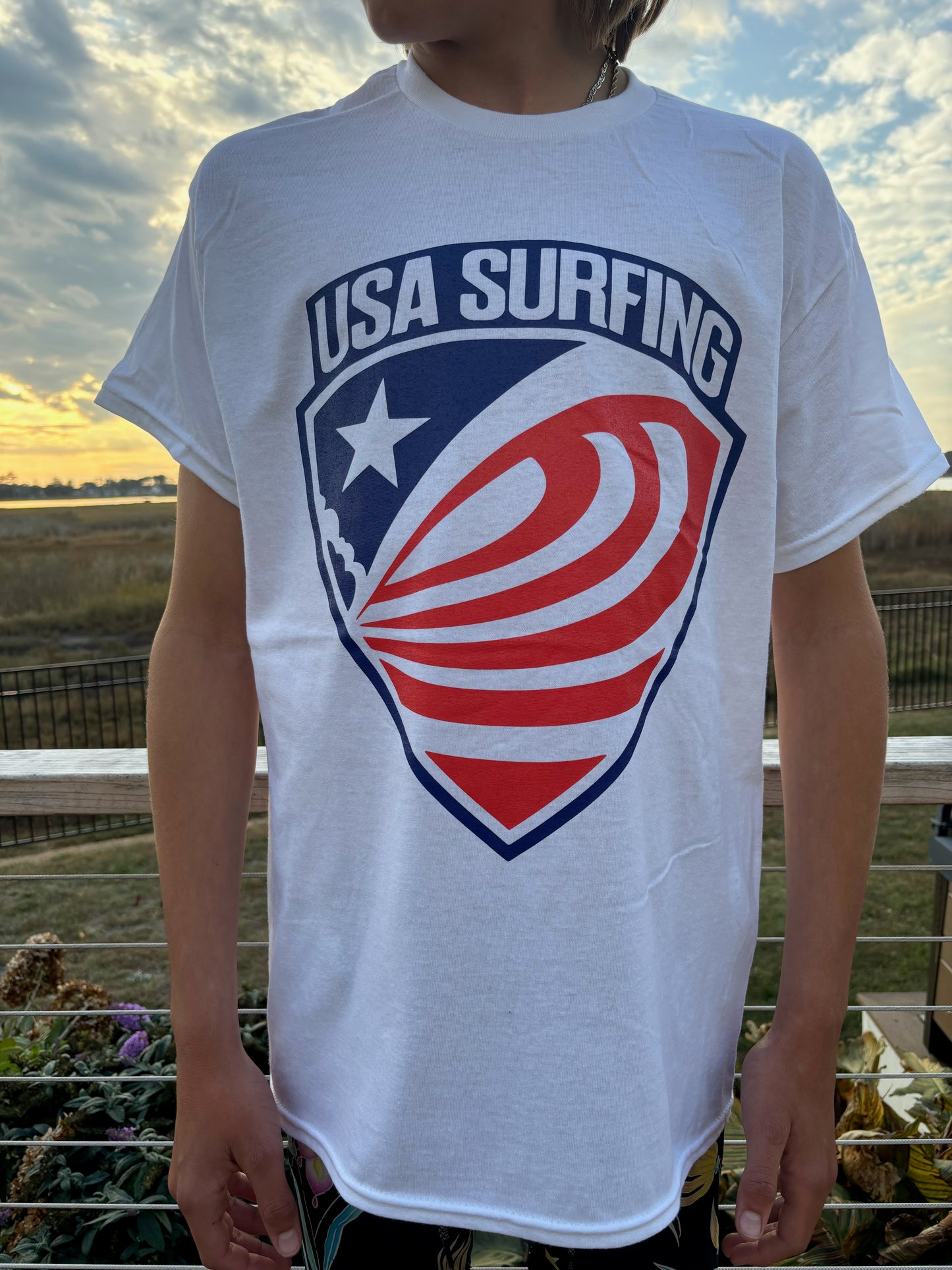 USA Surfing Short Sleeve White Tee - Adult & Youth sizes
