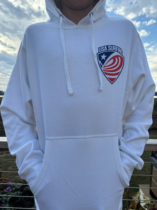 USA Surfing Prime Series - pullover hooded sweatshirt – white